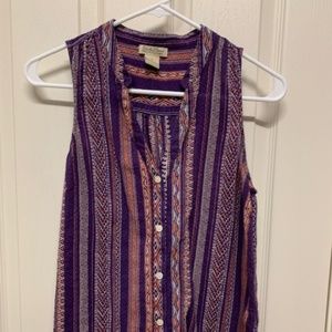 Lucky Brand Purple Pink Patterned Tank